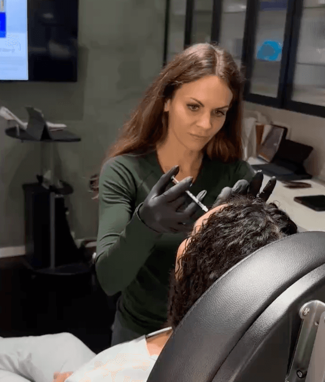 nurse injector injecting patient